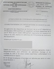 Certificat de conformité des équipements